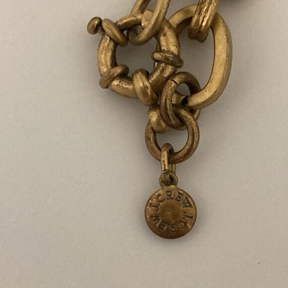 J. Crew Signed Bib Necklace on Oversized Antiqued Goldtone chain. - Picture 5 of 5